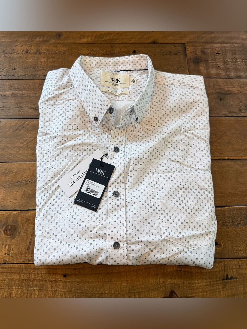 WRK new york Men’s button down short sleeve shirt size XL NWT, originally $98